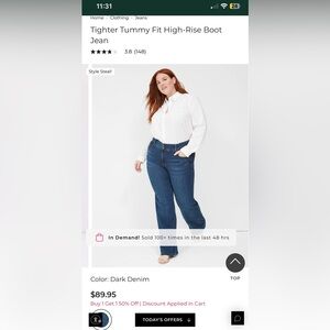 Lane Bryant boot cut size 18 tummy tighters